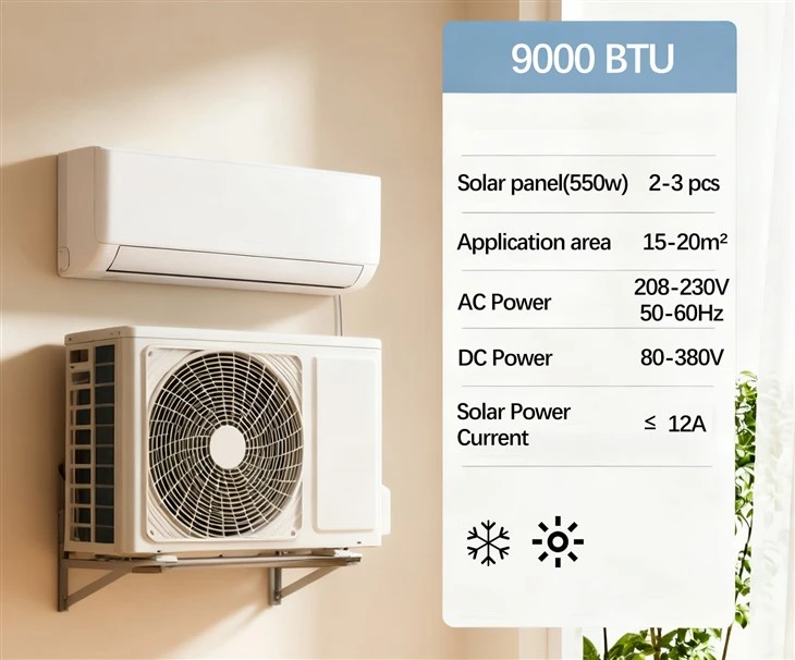 گھر کے لئے 9000BTU شمسی توانائی سے متعلق ایئر کنڈیشنر